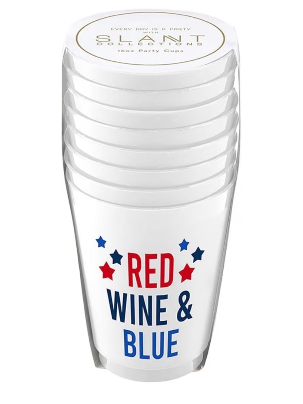 Patriotic Party Supplies Plastic Cups by Slant- 8-Count